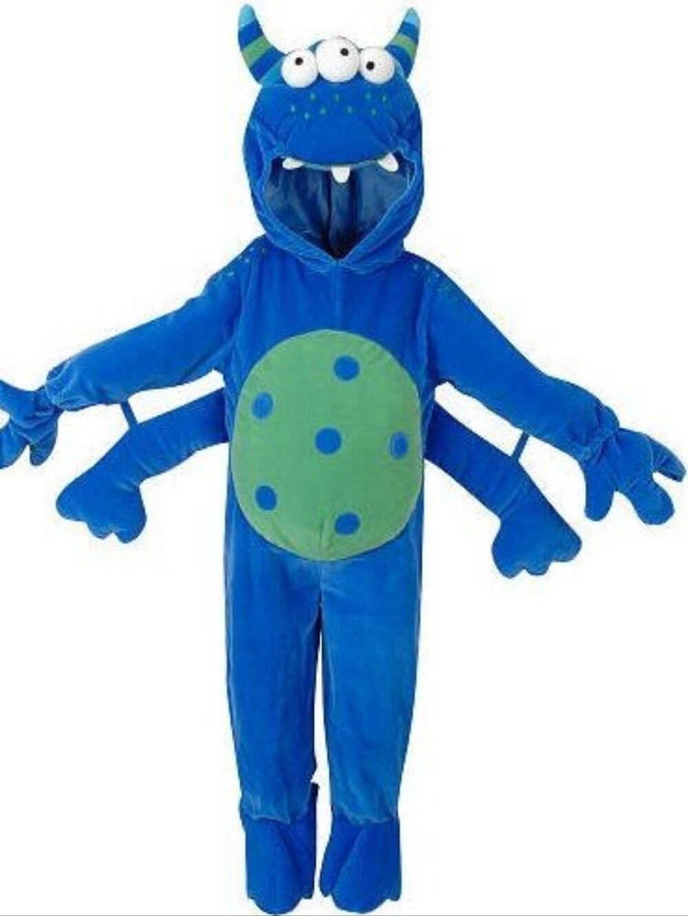 🎃 4T • Koala kids • Blue and Green Kids Monster Costume Hoodie Onesie